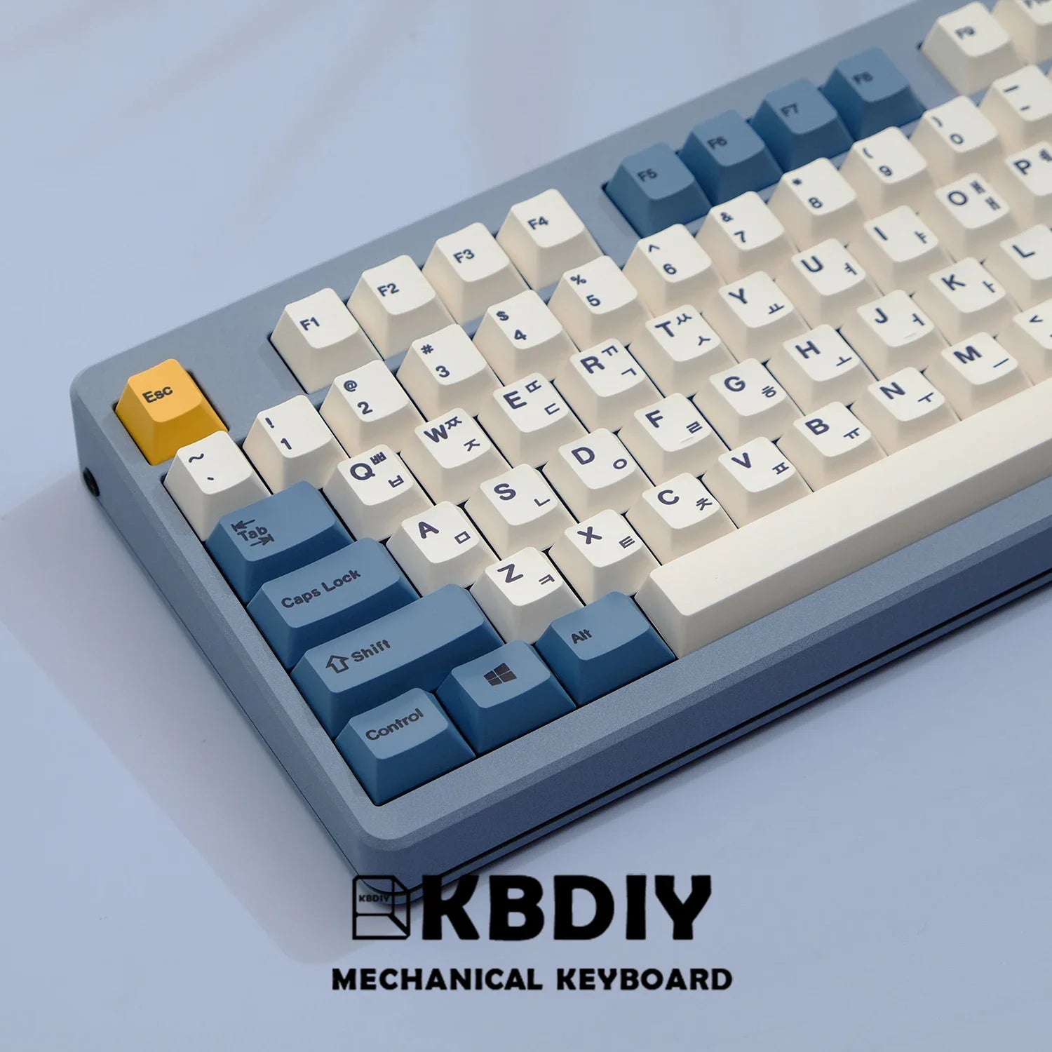 KBDiy 145 Keys/Set PBT Apricot Yellow Keycap Korean Cherry Profile Keycaps for Mechanical Keyboard 7U DIY Custom for GMK67 GMK75